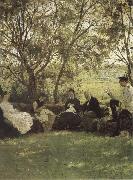 Ilya Repin On the Turf bench France oil painting artist